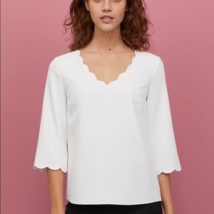 H&M white scalloped blouse. Never worn!!